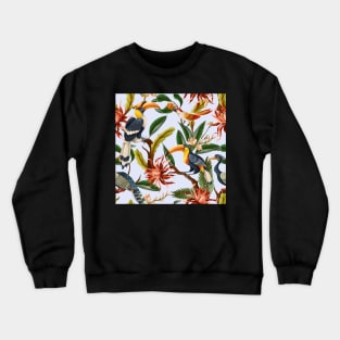 exotic birds pattern 2 Crewneck Sweatshirt